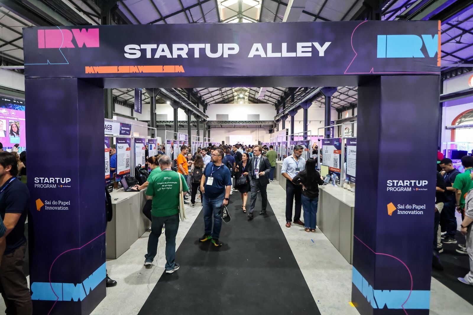 Startup Alley gateway inside the warehouse